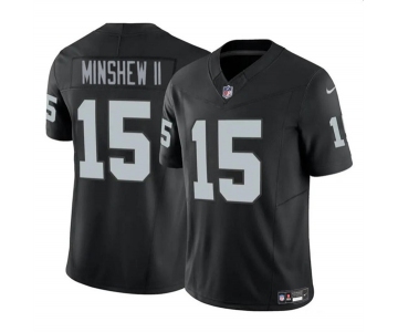 Men's Las Vegas Raiders #15 Gardner Minshew II Black 2024 F.U.S.E. Football Stitched Jersey