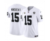 Men's Las Vegas Raiders #15 Gardner Minshew II White 2024 F.U.S.E 65th Anniversary Patch Vapor Stitched Football Jersey