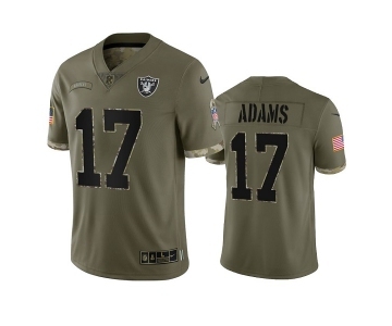 Men's Las Vegas Raiders #17 Davante Adams 2022 Olive Salute To Service Limited Stitched Jersey