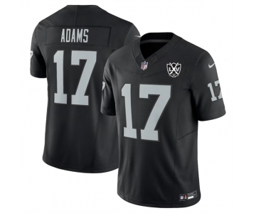 Men's Las Vegas Raiders #17 Davante Adams Black 2024 F.U.S.E 65th Anniversary Patch Vapor Stitched Football Jersey