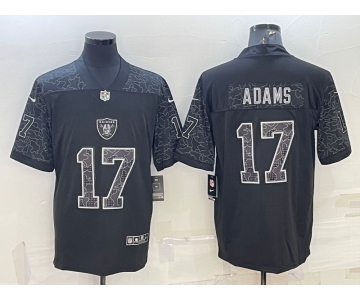 Men's Las Vegas Raiders #17 Davante Adams Black Reflective Limited Stitched Football Jersey