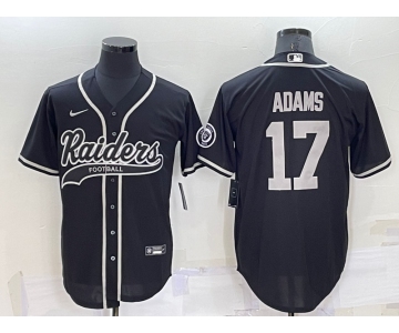 Men's Las Vegas Raiders #17 Davante Adams Black Stitched MLB Cool Base Nike Baseball Jersey