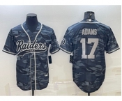 Men's Las Vegas Raiders #17 Davante Adams Grey Camo With Patch Cool Base Stitched Baseball Jersey