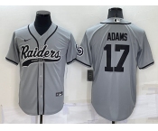 Men's Las Vegas Raiders #17 Davante Adams Grey Stitched MLB Cool Base Nike Baseball Jersey