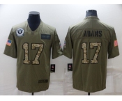 Men's Las Vegas Raiders #17 Davante Adams Olive Camo Salute To Service Limited Stitched Jersey