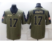 Men's Las Vegas Raiders #17 Davante Adams Olive Salute To Service Limited Stitched Jersey