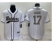 Men's Las Vegas Raiders #17 Davante Adams White Grey Stitched MLB Cool Base Nike Baseball Jersey