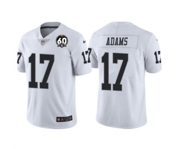 Men's Las Vegas Raiders #17 Davante Adams White With 60th Anniversary Patch Vapor Limited Stitched Jersey