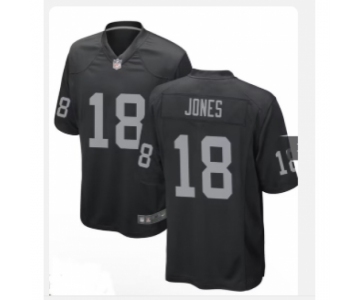 Men's Las Vegas Raiders #18 Jones Black 2024 Draft F.U.S.E. Vapor Football Stitched Jersey