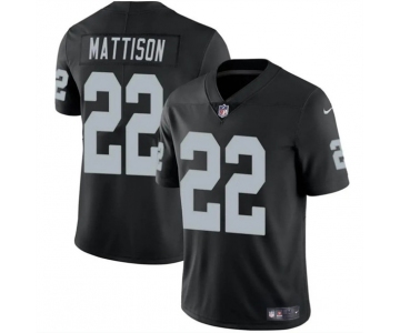 Men's Las Vegas Raiders #22 Alexander Mattison Black 2024 Vapor Football Stitched Jersey