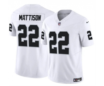 Men's Las Vegas Raiders #22 Alexander Mattison White 2024 F.U.S.E. Vapor Football Stitched Jersey