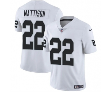 Men's Las Vegas Raiders #22 Alexander Mattison White 2024 Vapor Football Stitched Jersey