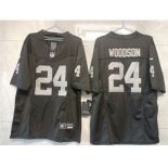 Men's Las Vegas Raiders #24 Charles Woodson Black 2023 F.U.S.E Vapor Untouchable Stitched Football Jersey