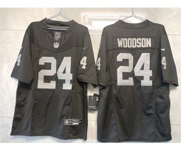 Men's Las Vegas Raiders #24 Charles Woodson Black 2023 F.U.S.E Vapor Untouchable Stitched Football Jersey