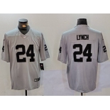 Men’s Las Vegas Raiders #24 Marshawn Lynch Grey Vapor Untouchable Limited Stitched Jersey