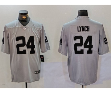 Men’s Las Vegas Raiders #24 Marshawn Lynch Grey Vapor Untouchable Limited Stitched Jersey