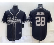 Men's Las Vegas Raiders #28 Josh Jacobs Black Stitched MLB Cool Base Nike Baseball Jersey