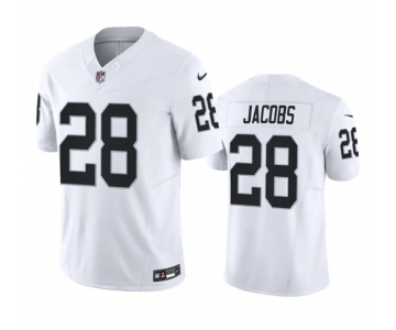 Men's Las Vegas Raiders #28 Josh Jacobs White 2023 F.U.S.E Vapor Untouchable Stitched Football Jersey