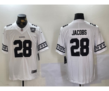 Men's Las Vegas Raiders #28 Josh Jacobs White Limited Stitched Jersey