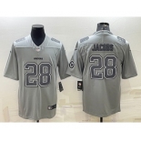 Men's Las Vegas Raiders #28 Josh Jacobs With Patch Grey Atmosphere Fashion Stitched Jersey