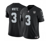 Men's Las Vegas Raiders #3 Zamir White Black 2024 F.U.S.E 65th Anniversary Patch Vapor Stitched Football Jersey