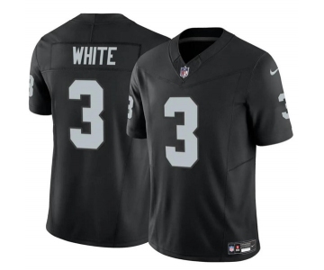 Men's Las Vegas Raiders #3 Zamir White Black F.U.S.E. Vapor Football Stitched Jersey