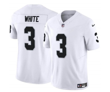 Men's Las Vegas Raiders #3 Zamir White White F.U.S.E. Vapor Football Stitched Jersey