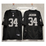 Men's Las Vegas Raiders #34 Bo Jackson Black 2023 F.U.S.E Vapor Untouchable Stitched Football Jersey