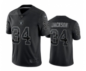 Men's Las Vegas Raiders #34 Bo Jackson Black Reflective Limited Stitched Football Jersey