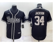 Men's Las Vegas Raiders #34 Bo Jackson Black Stitched MLB Cool Base Nike Baseball Jersey