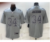 Men's Las Vegas Raiders #34 Bo Jackson LOGO Grey Atmosphere Fashion 2022 Vapor Untouchable Stitched Limited Jersey