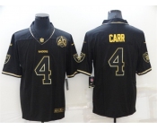 Men's Las Vegas Raiders #4 Derek Carr Black Golden Edition 60th Patch Stitched Nike Limited Jersey