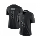 Men's Las Vegas Raiders #4 Derek Carr Black Reflective Limited Stitched Football Jersey