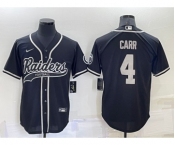 Men's Las Vegas Raiders #4 Derek Carr Black Stitched MLB Cool Base Nike Baseball Jersey