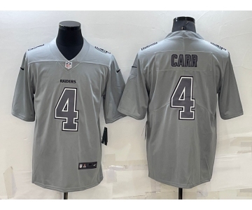 Men's Las Vegas Raiders #4 Derek Carr Grey Atmosphere Fashion 2022 Vapor Untouchable Stitched Limited Jersey