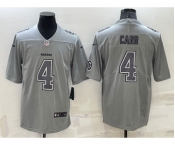 Men's Las Vegas Raiders #4 Derek Carr LOGO Grey Atmosphere Fashion 2022 Vapor Untouchable Stitched Limited Jersey