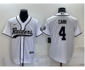 Men's Las Vegas Raiders #4 Derek Carr White Stitched MLB Cool Base Nike Baseball Jersey