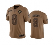 Men's Las Vegas Raiders #8 Josh Jacobs 2023 Brown Salute To Service Limited Football Stitched Jersey