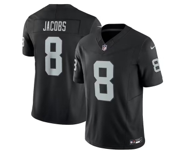 Men's Las Vegas Raiders #8 Josh Jacobs Black 2023 F.U.S.E. Vapor Untouchable Stitched Football Jersey