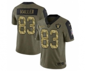 Men's Las Vegas Raiders #83 Darren Waller 2021 Olive Camo Salute To Service Limited Stitched Football Jersey