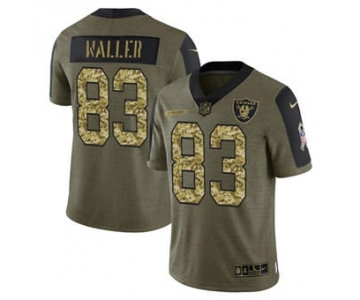 Men's Las Vegas Raiders #83 Darren Waller 2021 Olive Camo Salute To Service Limited Stitched Football Jersey