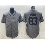 Men's Las Vegas Raiders #83 Darren Waller Gray With Patch Cool Base Stitched Baseball Jersey