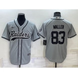 Men's Las Vegas Raiders #83 Darren Waller Grey Stitched MLB Cool Base Nike Baseball Jersey