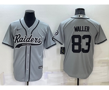 Men's Las Vegas Raiders #83 Darren Waller Grey Stitched MLB Cool Base Nike Baseball Jersey