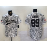 Men's Las Vegas Raiders #89 Brock Bowers 2024 Arctic Camo Salute To Service Stitched Baseball Jersey