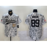 Men's Las Vegas Raiders #89 Brock Bowers 2024 Arctic Camo Salute To Service Stitched Baseball Jerseys