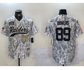 Men's Las Vegas Raiders #89 Brock Bowers 2024 Arctic Camo Salute To Service Stitched Baseball Jerseys