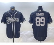 Men's Las Vegas Raiders #89 Brock Bowers Black Cool Base Baseball Stitched Jersey