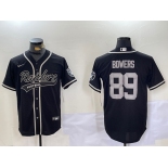 Men's Las Vegas Raiders #89 Brock Bowers Black Cool Base Stitched Baseball Jersey