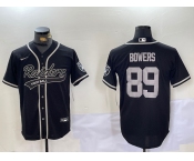 Men's Las Vegas Raiders #89 Brock Bowers Black Cool Base Stitched Baseball Jersey